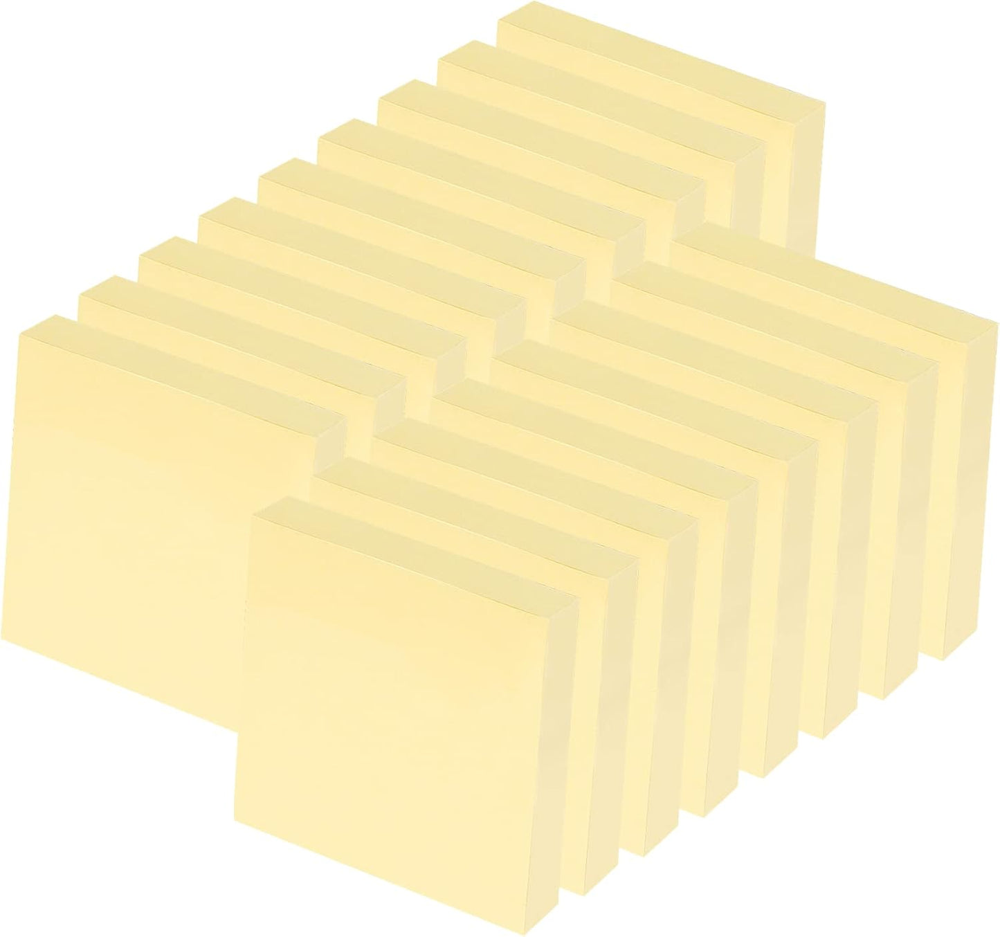 2400 pcs Yellow Sticky Note, 3 x 3 Yellow Note Pads, Strong Adhesive Sticky Notes, Self Sticky Notes for Home School Office Desk Accessories (24 Pads)