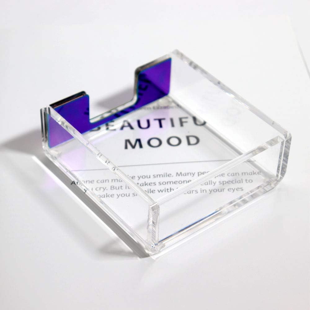 MultiBey Sticky Notes Memo Pad Holder Dispenser Rose Gold with Clear Desk Supplies Organizer Accessories for Office Home Schools (Colorful)