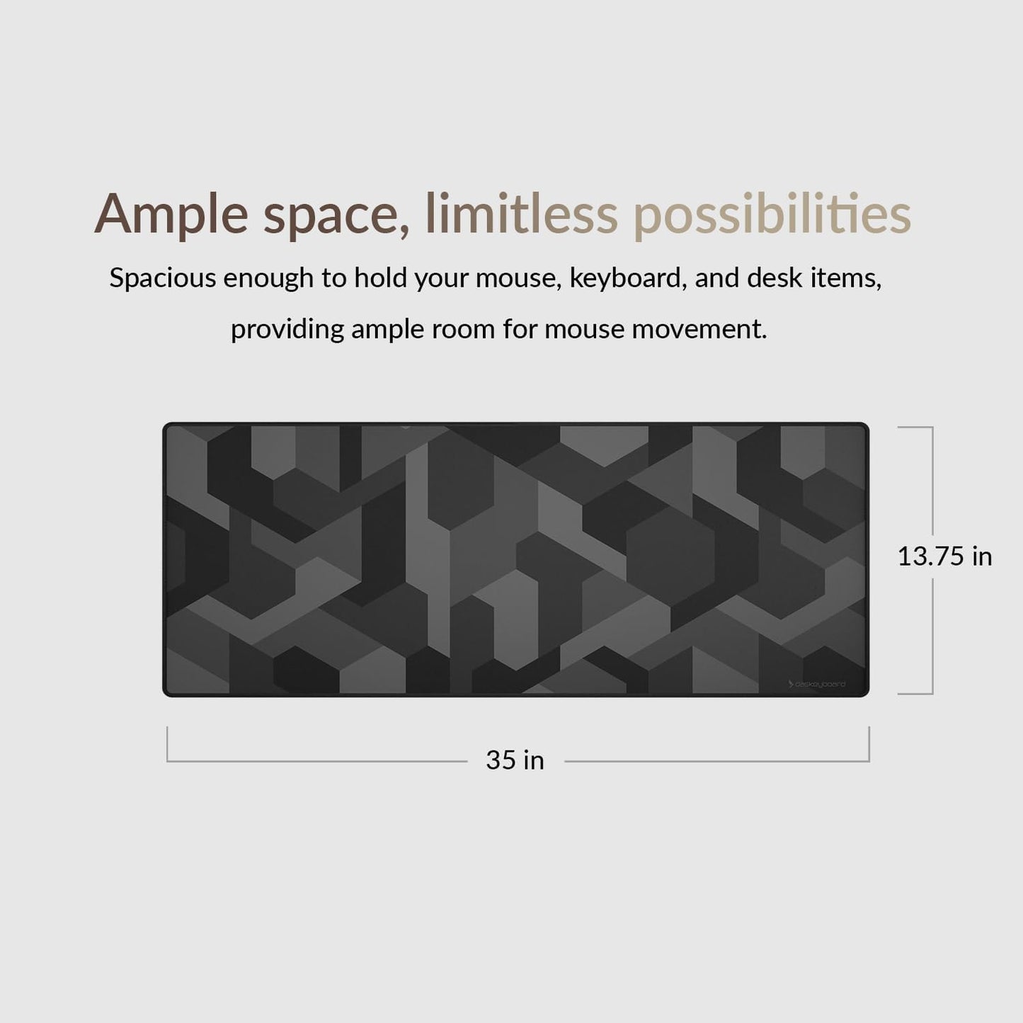 Das Keyboard Large Gaming Mouse Pad Desk Mat with Stitched Edge - Non Slip Base - Waterproof - Premium Cloth Mousepad for Home Work Gaming - Cyber Shadow Camo