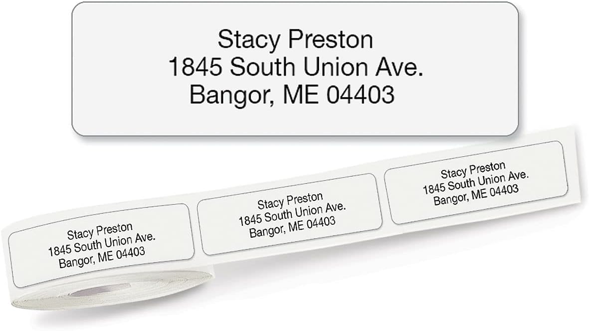 Personalized Return Address Labels, Roll of 250 Transparent Clear Self-Adhesive Labels Without Dispenser, Customize with Name & Shipping Address, Colorful Images