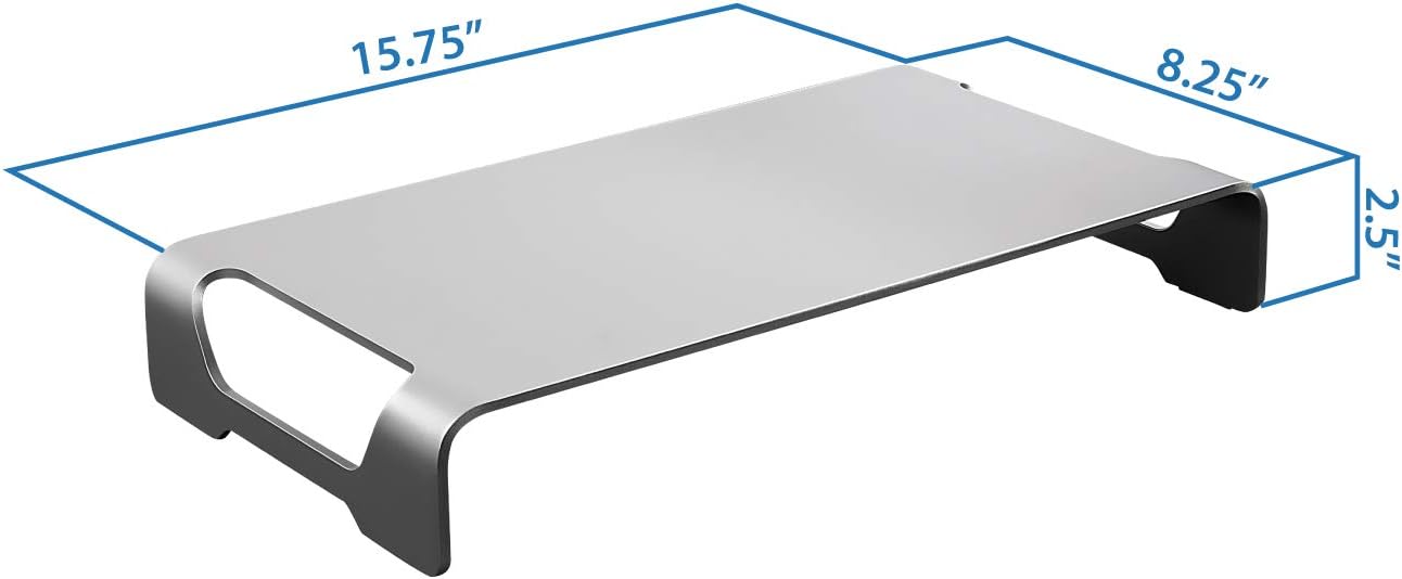 Mount-It! Aluminum Monitor Stand for iMac - Wide Unibody Monitor Riser - Metal Monitor Stand Desktop Organizer with Keyboard Storage - Universal Desktop Monitor Riser for PC, iMac, MacBook, Laptop