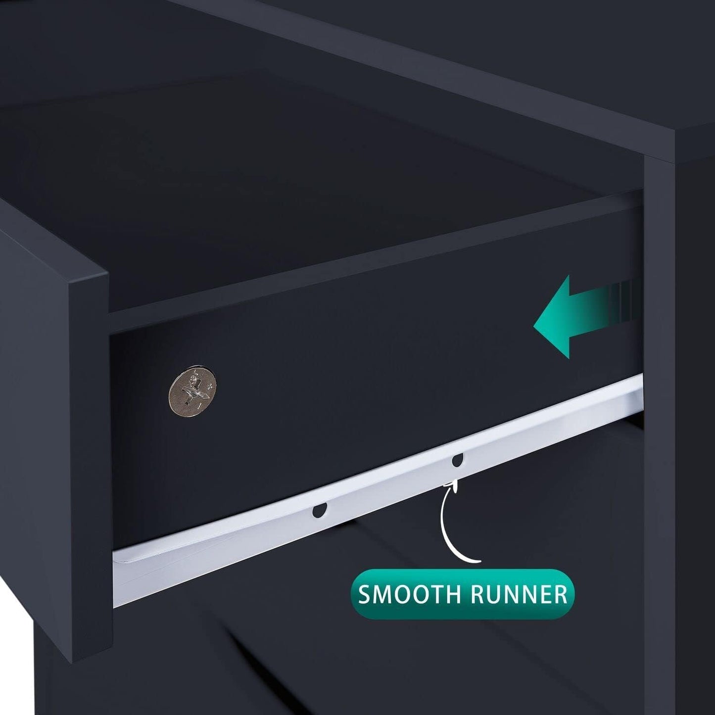 Naomi Home 7 Drawer Office File Cabinet, Storage File cabinets for Home Office, Office Organization Filing Cabinet with Wheels, Printer Stand with Storage, 180 lbs Capacity – Black