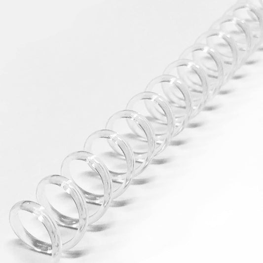 Binditek 50 Pack Plastic Spiral Binding Coils, 6mm(1/4"), 30 Sheet Capacity, 4:1 Pitch, Clear, 48Loops, for Letter Size, for Students and Coworkers