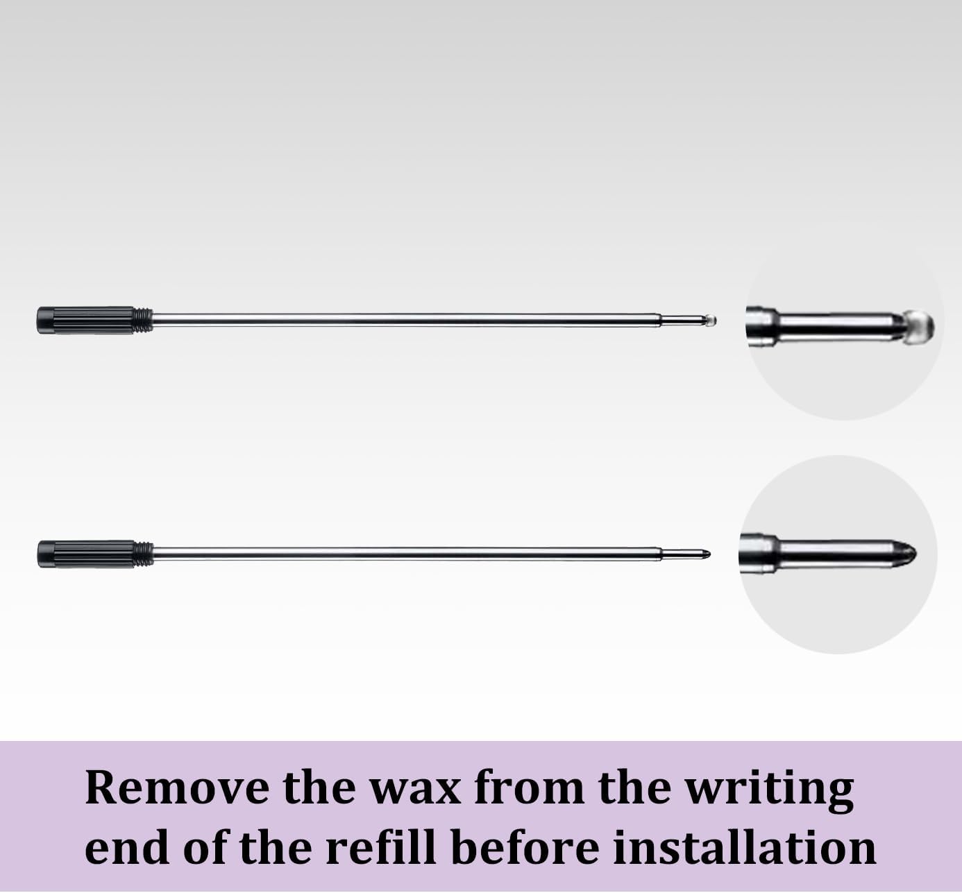 Black Ink Refills (10pcs), Replaceable Pens Refills, 1mm Medium Tip - Black