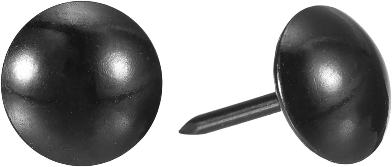 uxcell Upholstery Tacks Nail Pins Furniture, 1000Pcs 11x17mm Thumb Tack Pins Assortment Kit Carbon Steel for Home Sofa DIY Decorative Nail Heads Nails, Black