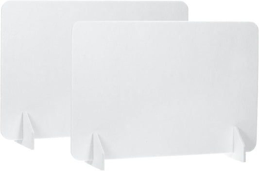 PATIKIL Desk Divider, 2 Set 24 x 16 Inch Acoustic Freestanding Desk Divider Desk Privacy Panel with 4 Pcs Support Feet for Library Office Workstation, White