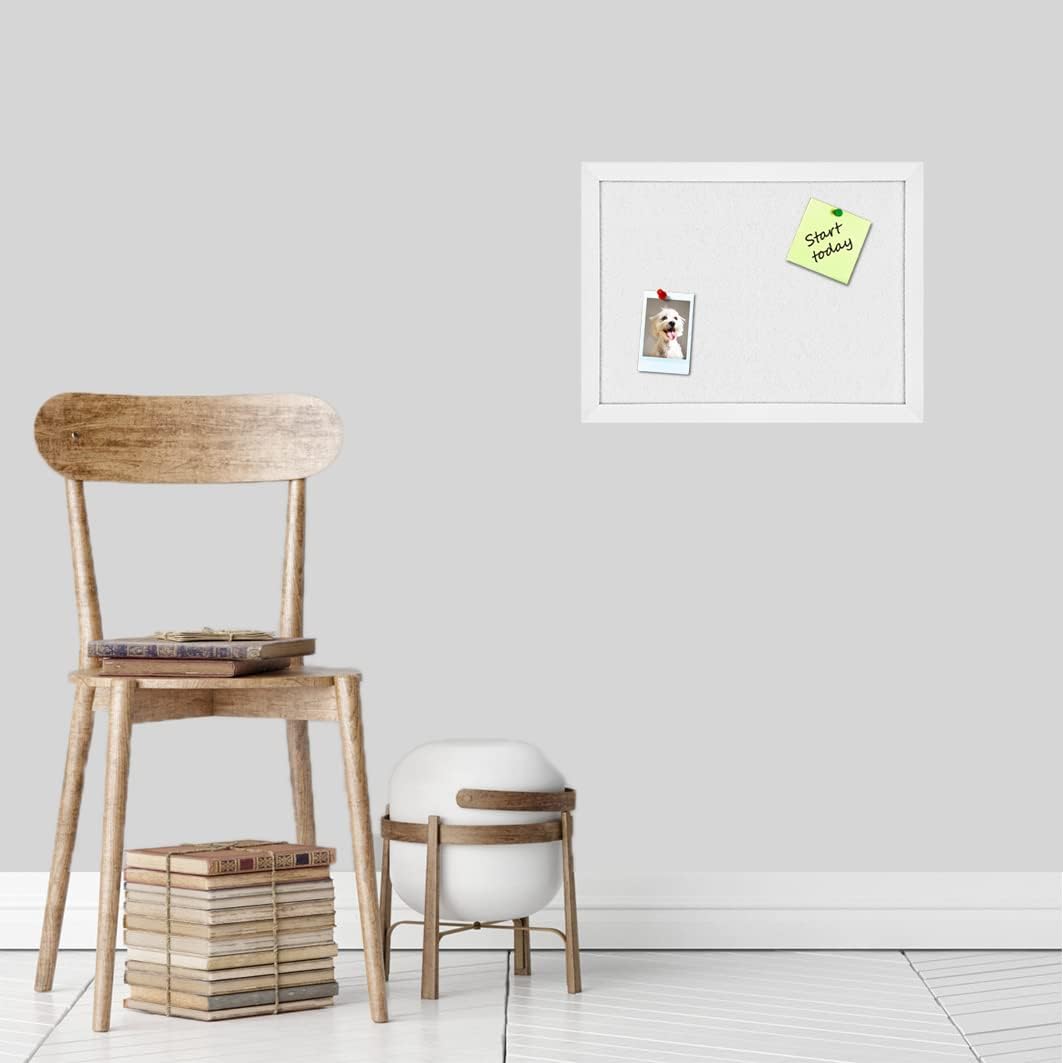 TORASO Cork Board Bulletin Board, Cork Boards for Walls with Pins, Eye Bolts, gaskets, Screws, Pin Board for Office, School and Home (White, 11“x14.5” - 1p)