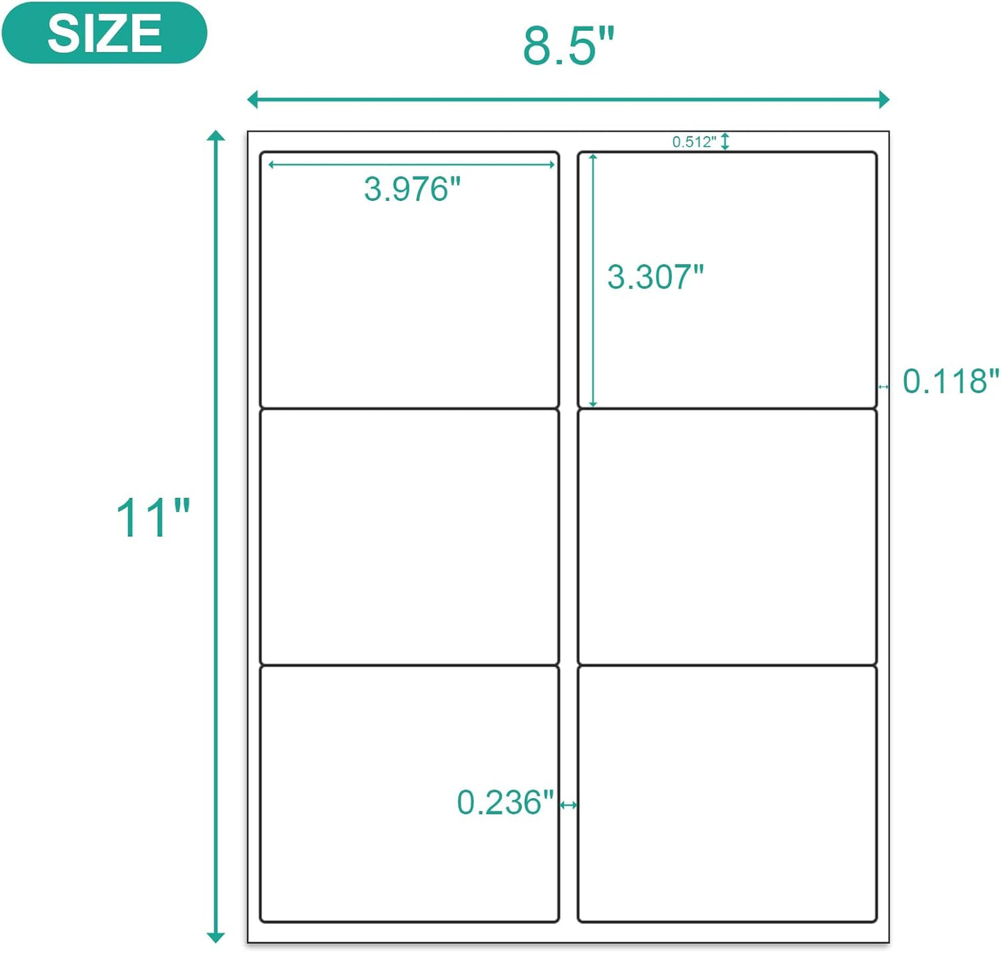 MFLABEL 3-1/3" x 4" Shipping Address Labels, FBA Labels, 6-UP Sticker Labels, White Shipping Labels, Easy to Peel, Address Labels for Laser/Ink Jet Printer, 6 Per Page (900 Labels, 150 Sheets)