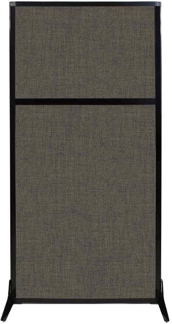 Versare Workstation Partition | Portable Wall Divider | Modern Office Cubicle | Free Standing Privacy Screen | Flexible Work Space | 33" x 70" Mocha Fabric Panels