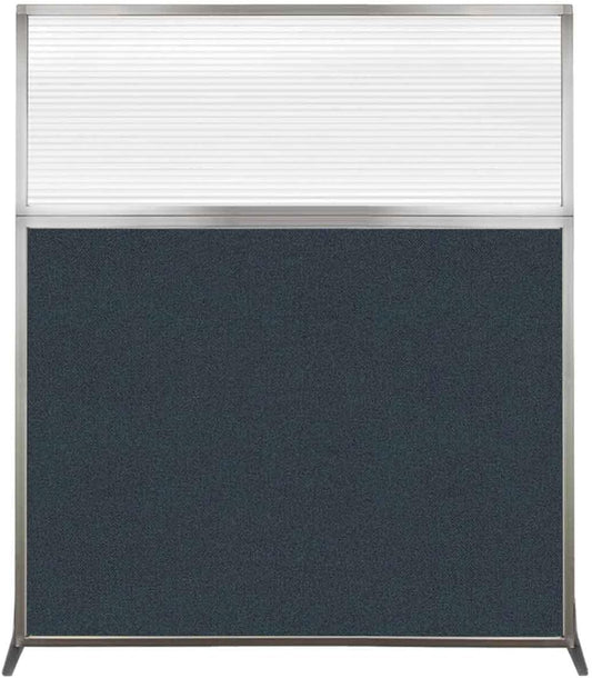 Versare Hush Screen Portable Room Divider | Workstation Wall Divider | Freestanding Privacy Hush Panels | Clear Fluted Windows | Fabric Office Divider Screen | Great for Room Separation