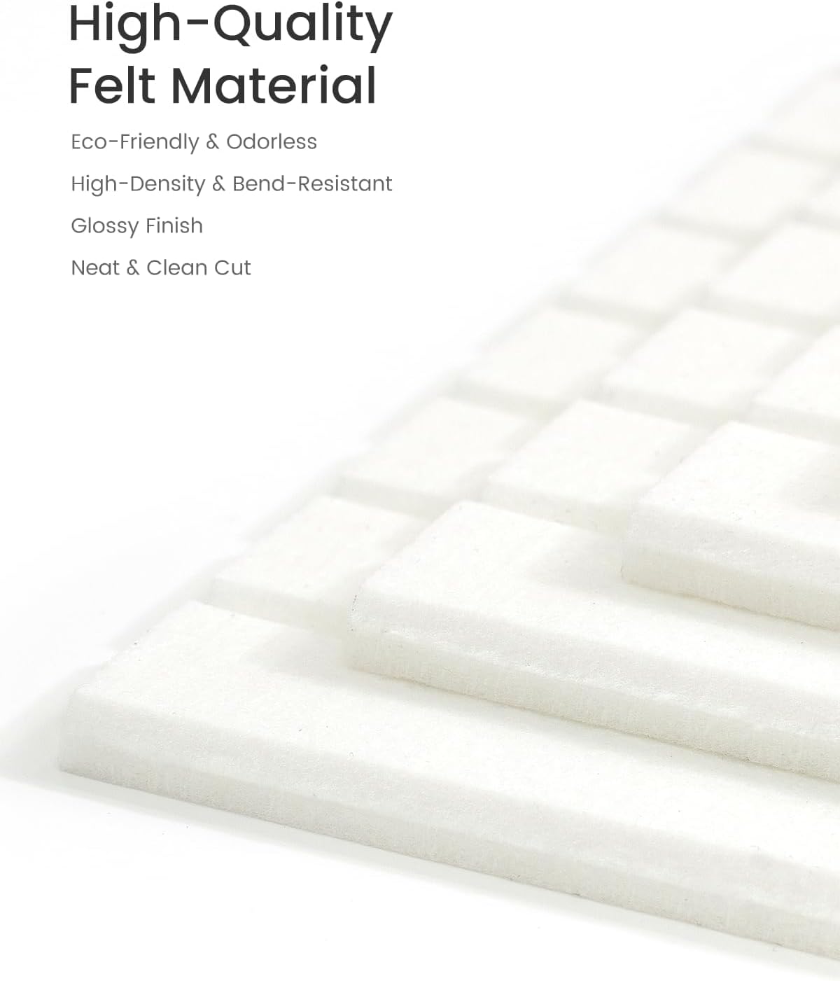 Bumusty Large Cork Board Alternative-36 x24 Felt Bulletin Board Tiles, with 30 Pushpins, 40 Adhesive Tabs, 6-Pack Slat Wall Paneling, Cork Boards for Office Push Pin Board Felt Board-Milky White