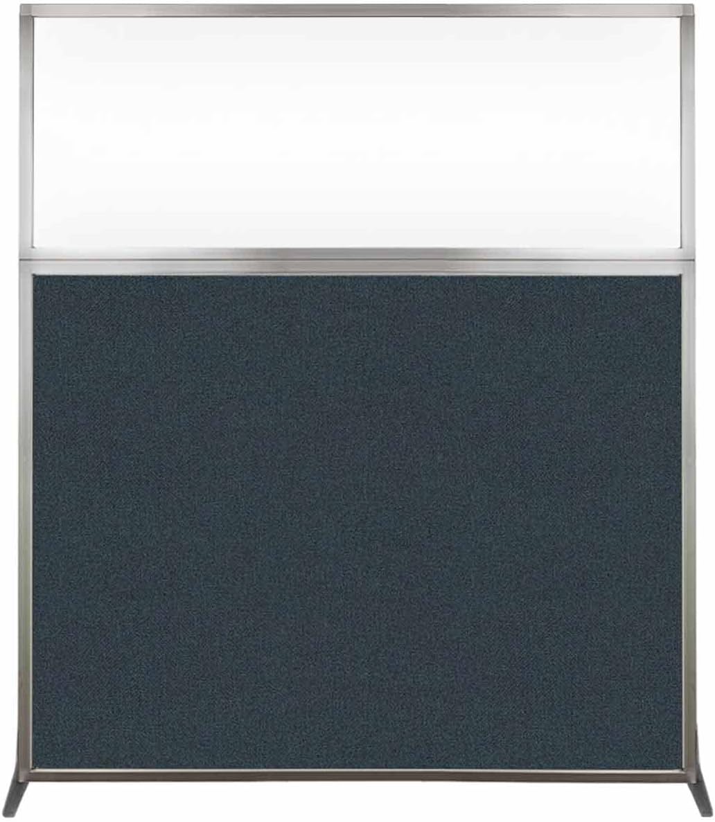 Versare Hush Screen Portable Room Divider | Workstation Wall Divider | Freestanding Privacy Hush Panels | Clear Windows | Fabric Office Divider Screen | Great for Room Separation