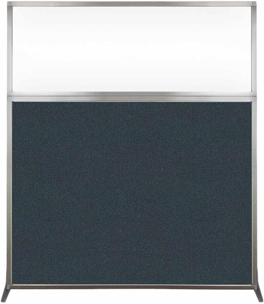 Versare Hush Screen Portable Room Divider | Workstation Wall Divider | Freestanding Privacy Hush Panels | Clear Windows | Fabric Office Divider Screen | Great for Room Separation