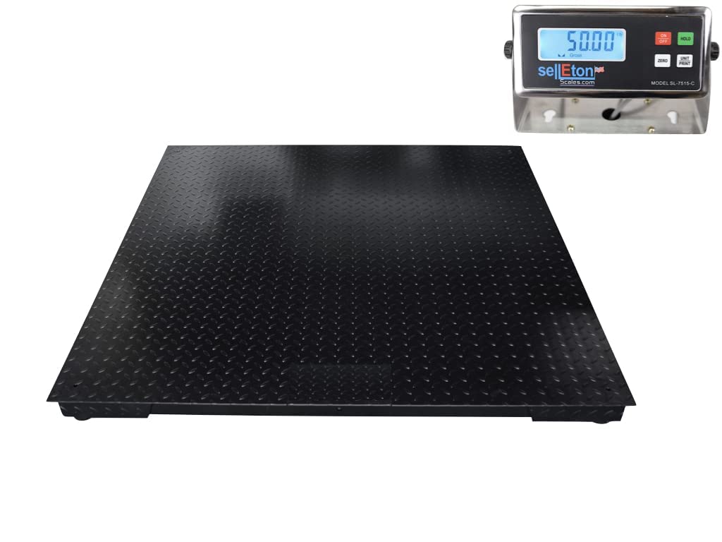 SellEton SL-5' x 4' (60" x 48") Non-NTEP Floor Scales, Accurate Pallet Scales with Smart Digital Indicator for Warehouse Shipping and Heavy Duty Industrial Weighing, 10.000 lb x 1 lb