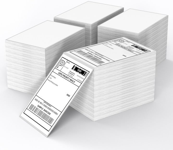 Direct Thermal Label-Shipping Label 4x6-NefLaca Thermal Printer Sticker 4"x6",Compatible with Rollo,Nelko,Zebra. MUNBYN Printer(4 Packs of Total 4000 Labels)