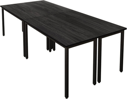 Bonzy Home Conference Tables 8ft Office Computer Desk for Meeting Room Study Writing Printer Podcast Table Save Space Design for 10 People Modern Black 4PCS (94.4"x47.2"x29.5", Black)