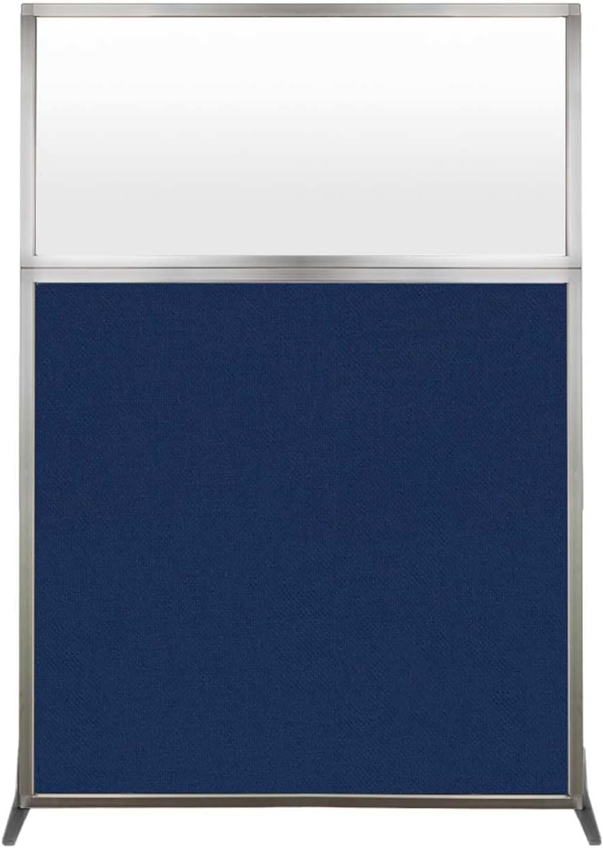 Versare Hush Screen Portable Room Divider | Workstation Wall Divider | Freestanding Privacy Hush Panels | Frosted Windows | Fabric Office Divider Screen | Great for Room Separation