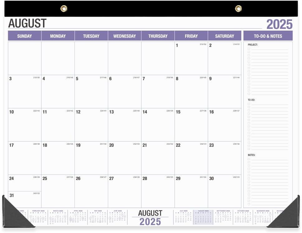 Large Desk Calendar 2025-2026, Runs from August 2025 to December 2026, 22" x 17" Desk Calendars with to-do List, 17 Months Calendar 2025, Extra Large Desk Calendar for Home or Office