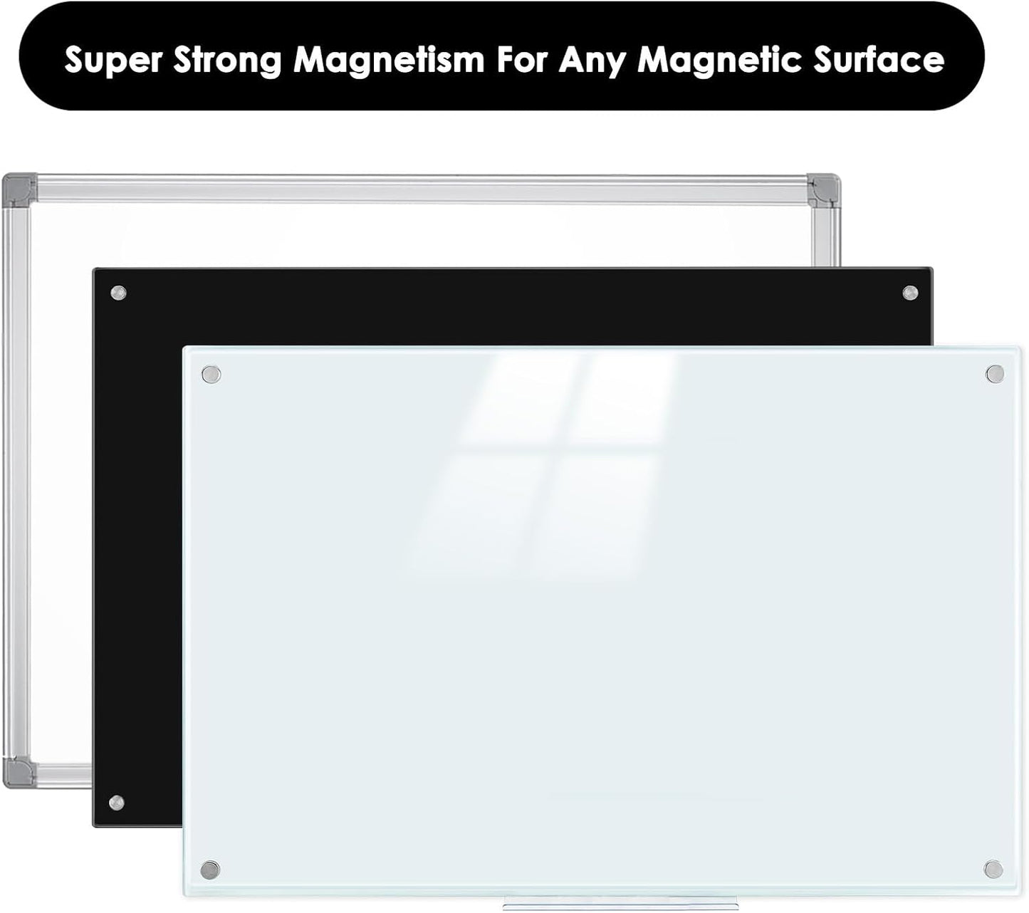 maxtek Magnetic Dry Erase Eraser for Glass White Board, 1 Pack, Built-in Neodymium Magnets