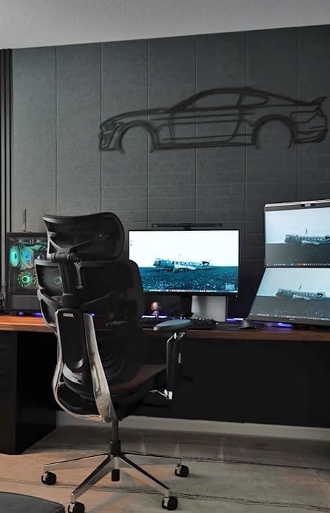 Large Cork Board Alternative - 24-Pack Felt Wall Tiles with Safe Removable Adhesive Tabs, Cork Wall Tiles Bulletin Board Home Office Essentials - Gray Black