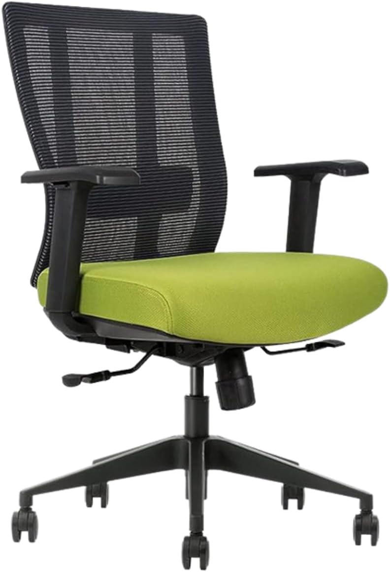 Ergonomic Office Chair - Breathable MESH - Back Adjustable Lumbar Support with 3-D ARMRESTS TILT Function and 360-DEGREE Swivel Wheels Comfortable Wide SEAT - Home Office Chair (Green) (Pack of 1)