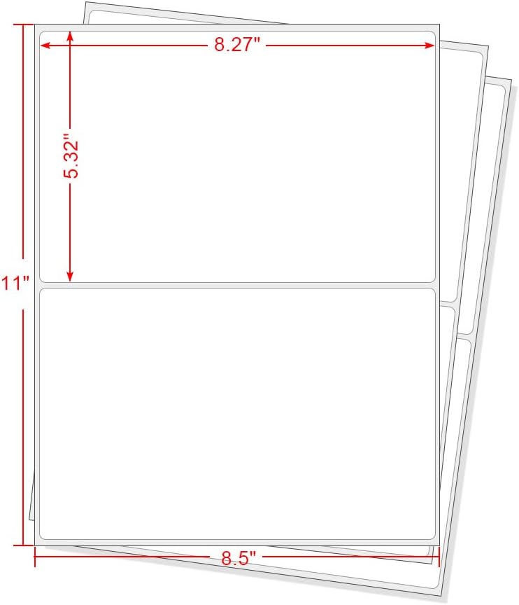 Round Corner Half Sheet Shipping Labels for Laser and Inkjet Printers,8.5" x 5.5" Address Labels Self Adhesive Mailing Labels(150 Sheets, 300 Labels)