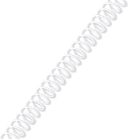 Rayson 3/8" Plastic Spiral Binding Coil, 60 Sheets Capacity, 4:1 Pitch 9.5mm White Coil Binding Spines for Business and Educational Purposes, Pack of 100