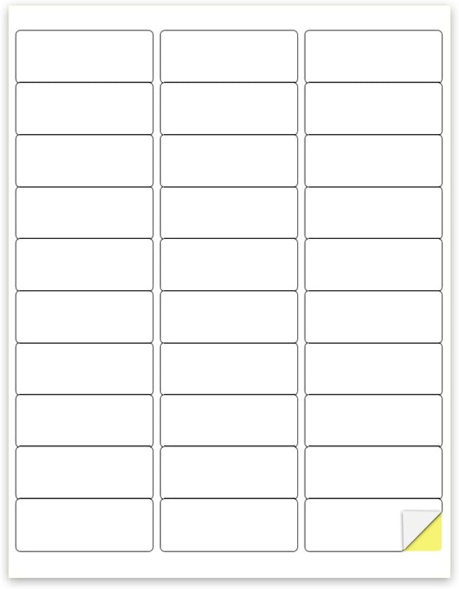 [500Sheet, 15000 Labels] Address Labels 1" x 2-5/8" Sticker Paper for Laser/Ink Jet Printer Mailing Label 8.5"×11" White 30 per Sheet
