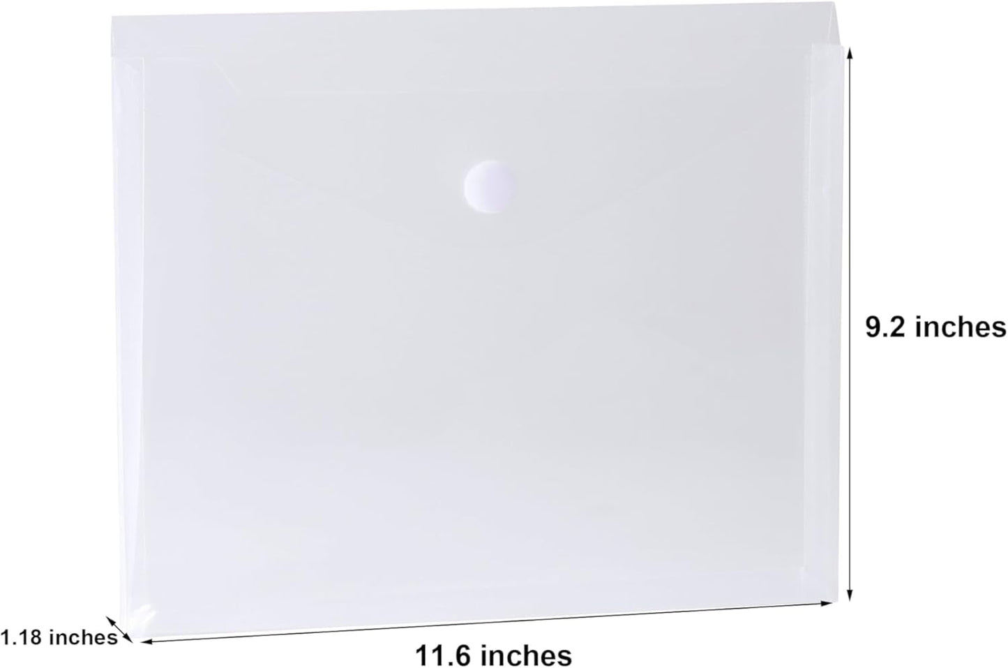 8.5 x 11 Letter Sized Clear Plastic Envelopes with Expanding Gusset Document File Storage Holder 10 Pack Hook Loop Closure