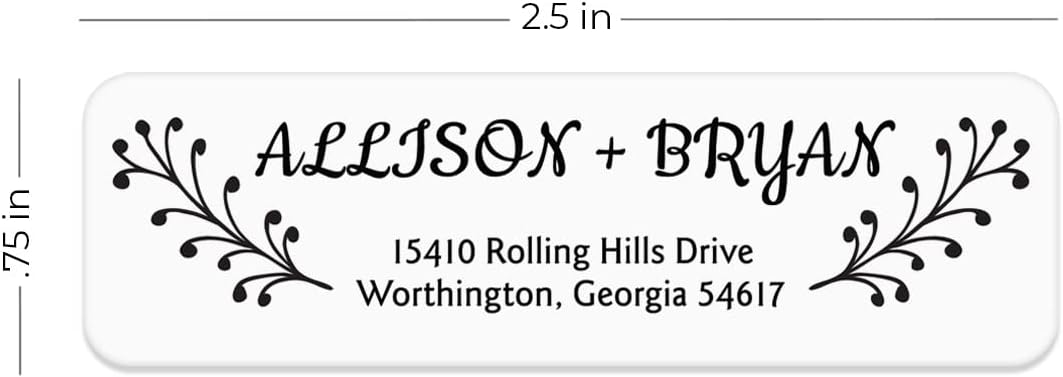 Modern Black and White Rolled Address Labels / 250 Personalized Return Address Labels/Designer Address Stickers in Elegant Plastic Dispenser