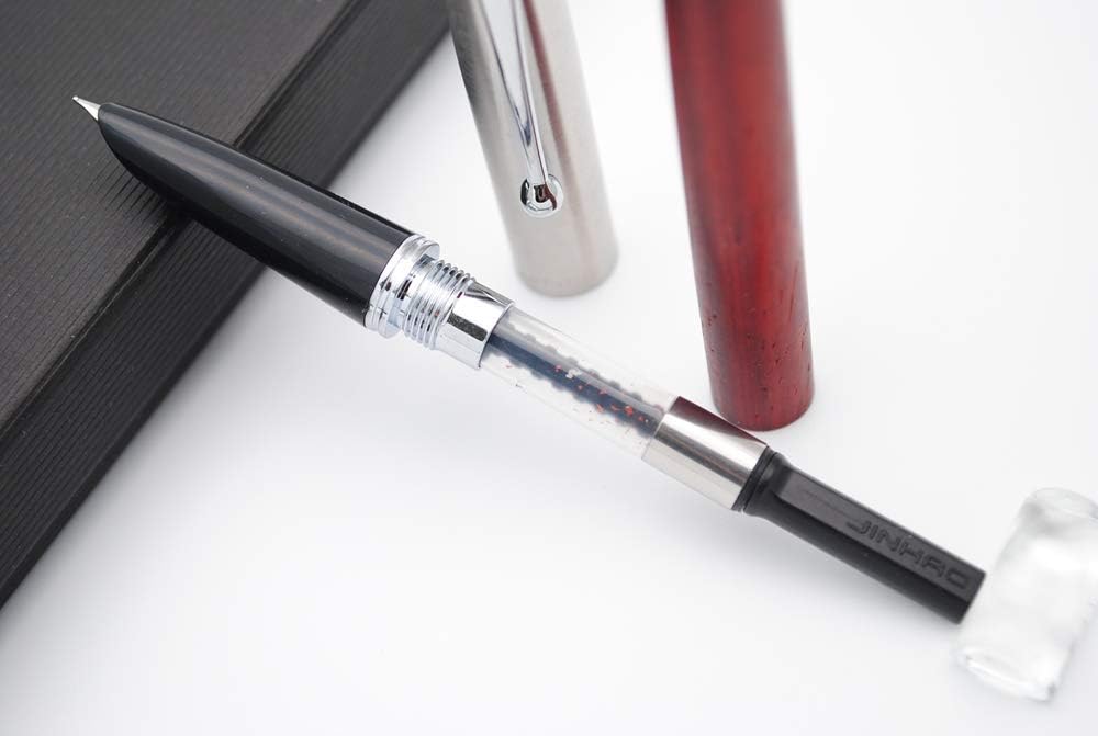 JINHAO 51A Wooden Fountain Pen Steel Cap (Rosewood, Extra Fine Nib 0.38mm)