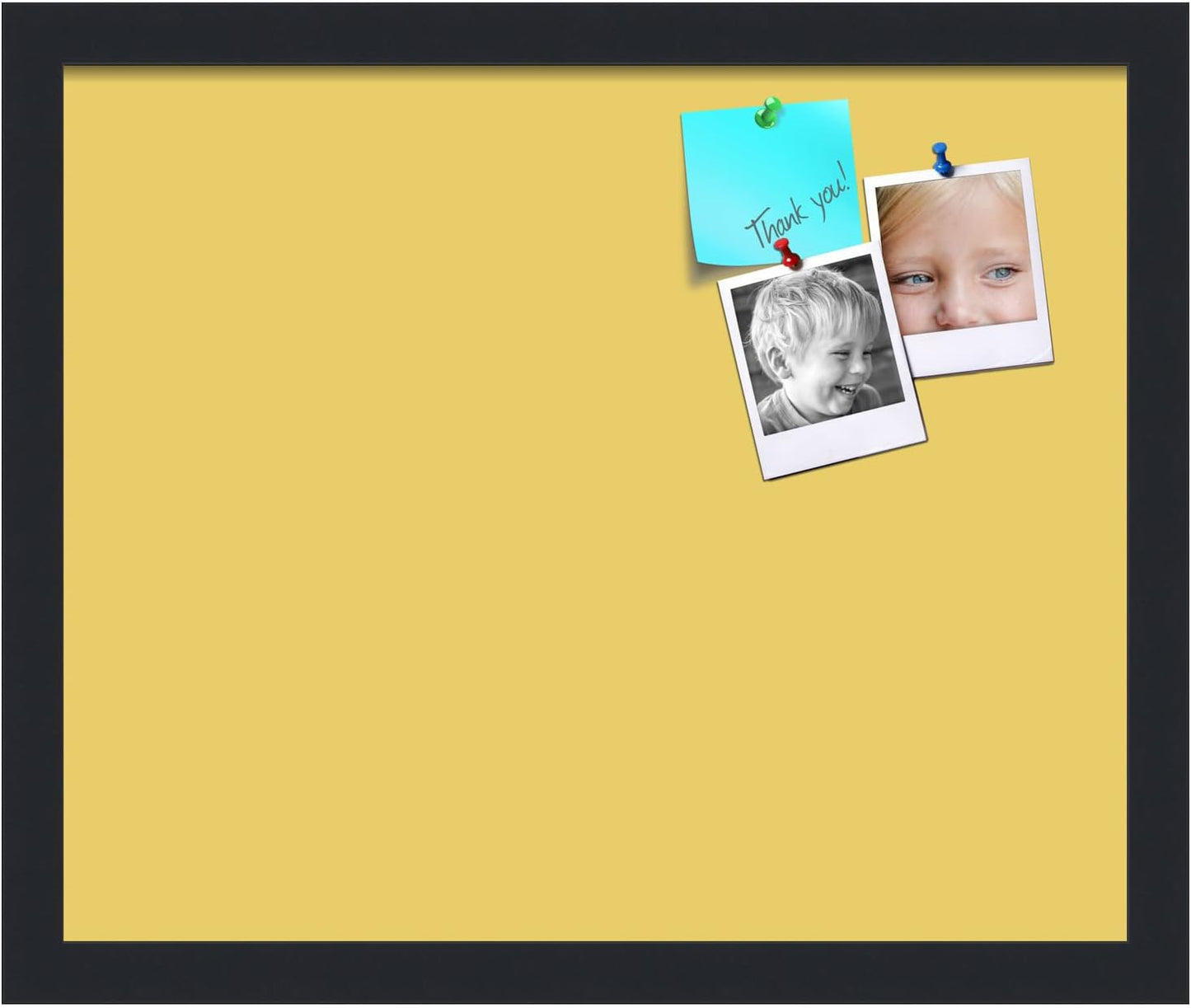 PinPix 17x14 Inch Cork Bulletin Board. This Decorative Framed Pin Board Comes with Honey Pastel Design and a Satin Black Frame. Ideal for Home Office Decor or Message Board (PinPix-1810)