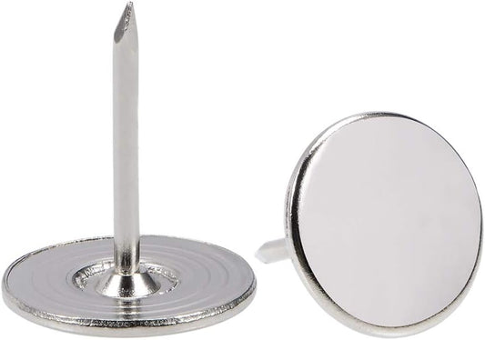 uxcell Upholstery Nails Tacks 16mmx20mm Flat Head Furniture Nails Pins Silver Tone for Furniture Sofa Headboards, 50 Pcs