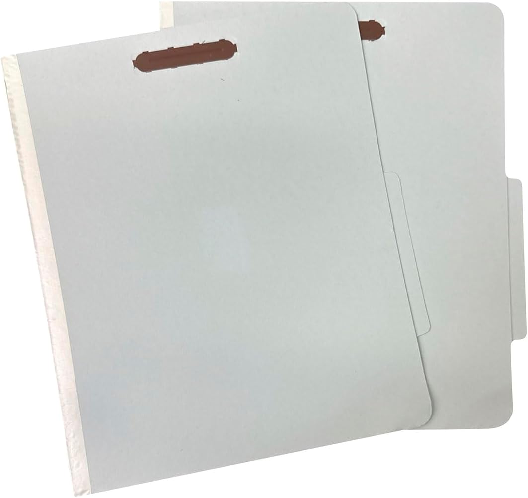 Amazon Basics Sturdy 10-Pack Letter Size Pressboard Classification File Folders with Fasteners, Dividers, 2” Expansion, 11.97 x 10.55 inch, Green