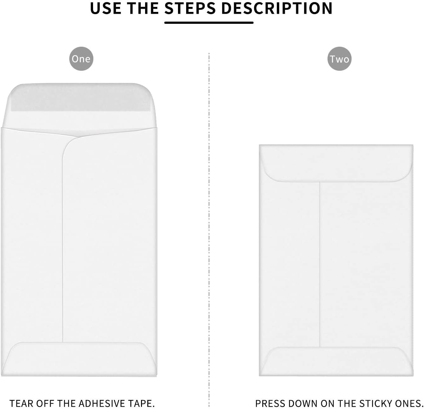 500 PCS #3 Coin Envelopes, 2-1/2'' x 4-1/4'' inches White Kraft Envelopes Classic Small Parts Envelopes with Self Adhesive Gummed Flap for Coins, Cash, Credit Cards, Seeds