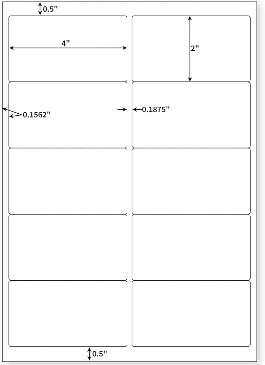 200 Sheets 2" x 4" Shipping Mailing Labels Printable White 10 up Address Label for Laser/Inkjet Printers - Matte, 10 Labels per Sheet