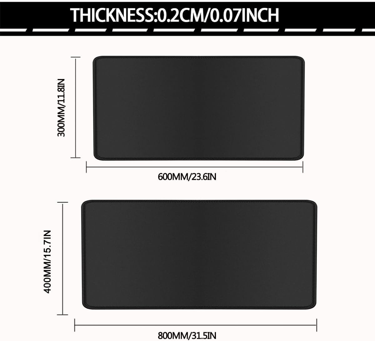 Large Gaming Mouse Pad with Non-Slip Base and Stitched Edges - Desk Mat for Keyboard and Mouse