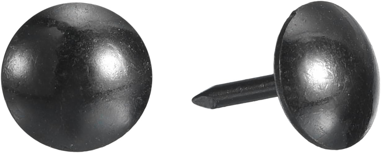 uxcell Upholstery Tacks Nail Pins Furniture, 150Pcs 9x13mm Thumb Tack Pins Assortment Kit Carbon Steel for Home Sofa DIY Decorative Nail Heads Nails, Black