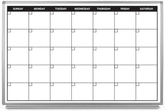 Month Calendar Dry-Erase Scheduling Whiteboard 60" x 40"