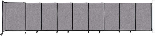 Wall-Mounted Sliding StraightWall Room Divider | Adjustable Widths | Locking Wheels | Room Separator | Up to 19'9" Wide x 4' Tall Cloud Gray Fabric Panels