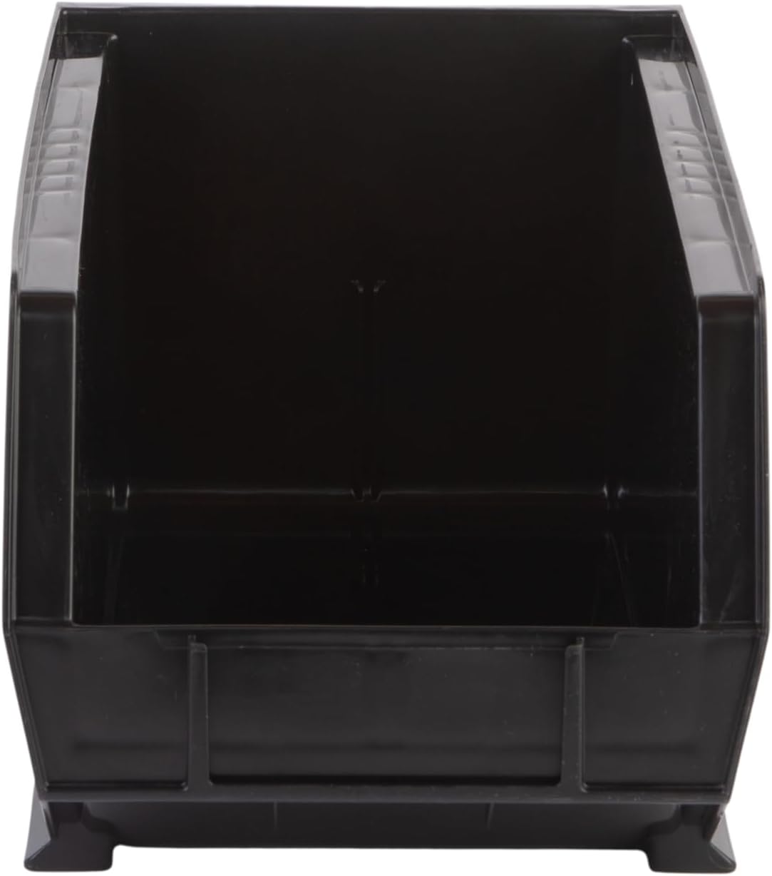 Hudson Exchange 15" x 8" x 7" Plastic Stackable Storage Bin and Hanging Container (Black, 1 Pack)