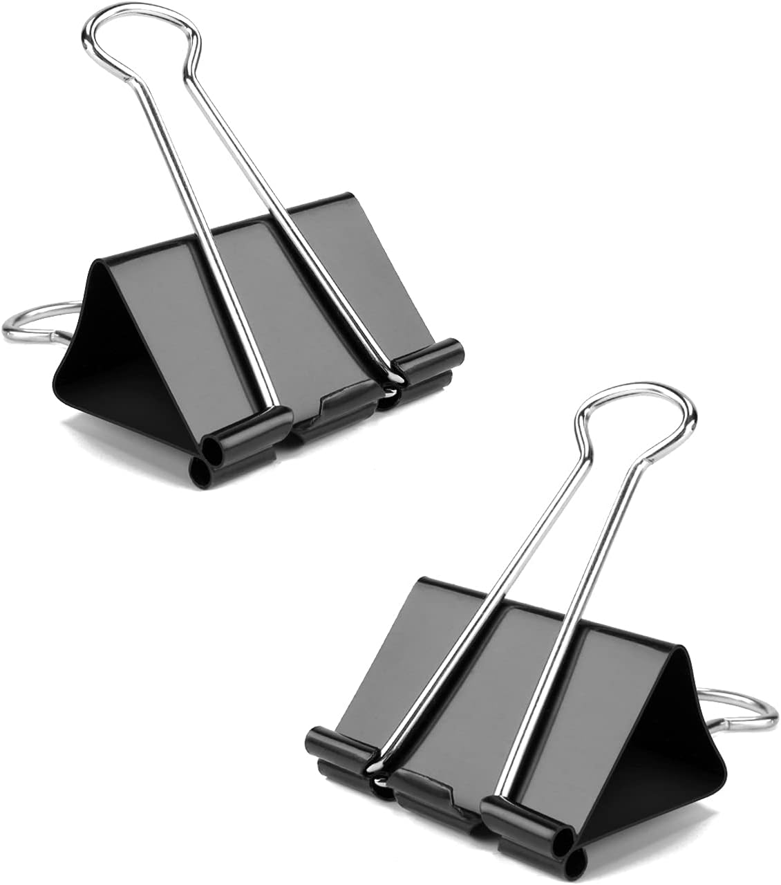 Small Binder Paper Clips 3/4 Inch Standard 19mm, 144 Pack, Black, 0.75 Inch Fold Clamp, Capacity 0.31 Inch, Office Clips, Micro Binder Clips