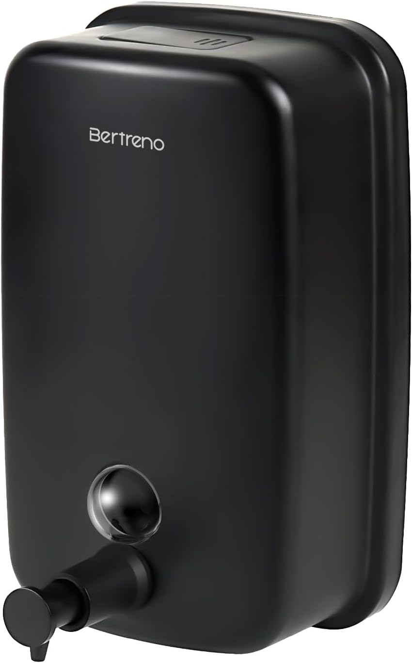 Commercial Soap Dispenser Wall Mount Stainless Steel Soap Dispensers Liquid Manual Anti-Leak Pump Hand Soap Dispenser for Bathroom Kitchen Black (28 fl.oz./800ml)