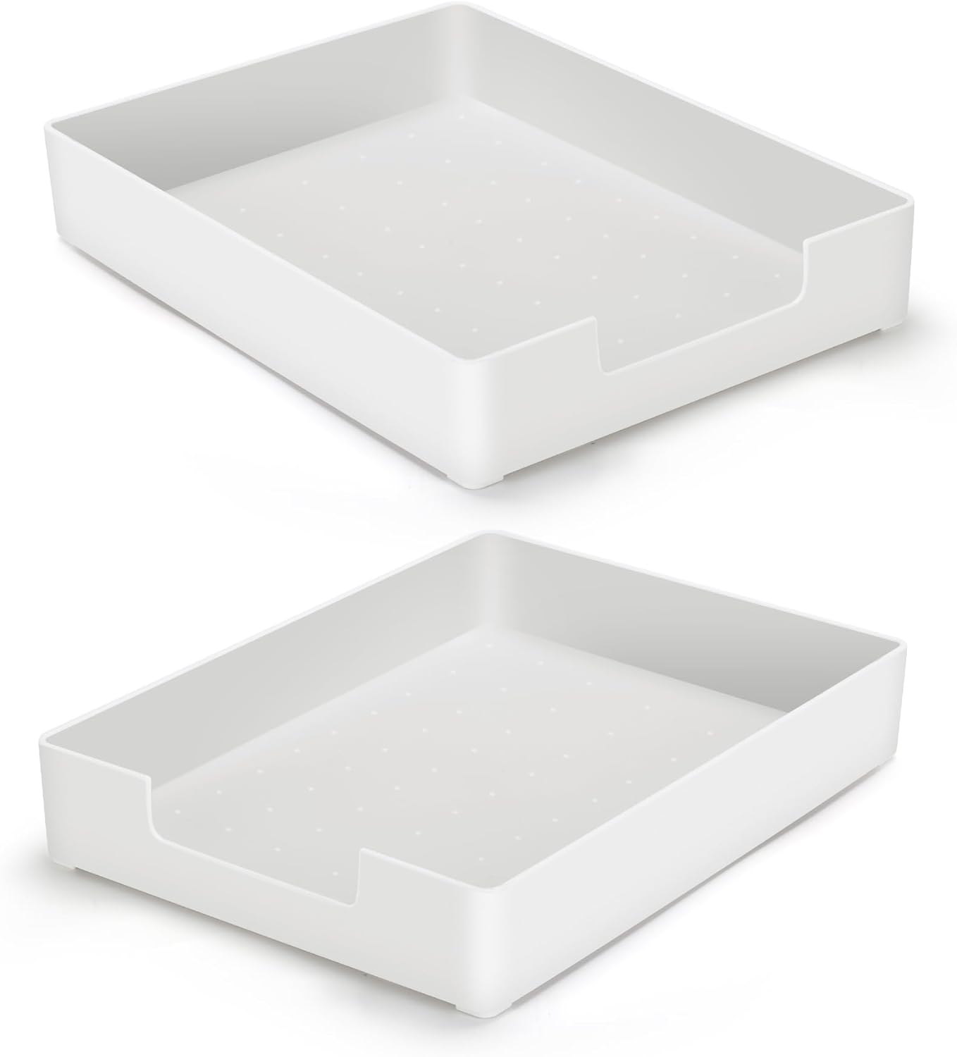 Letter-Size Tray Desk Letter Tray Paper Tray, Sturdy Heavy-Duty Plastic Printer Paper Tray, Single-Tier Stackable File Storage Organizer for Office Home (2, White)