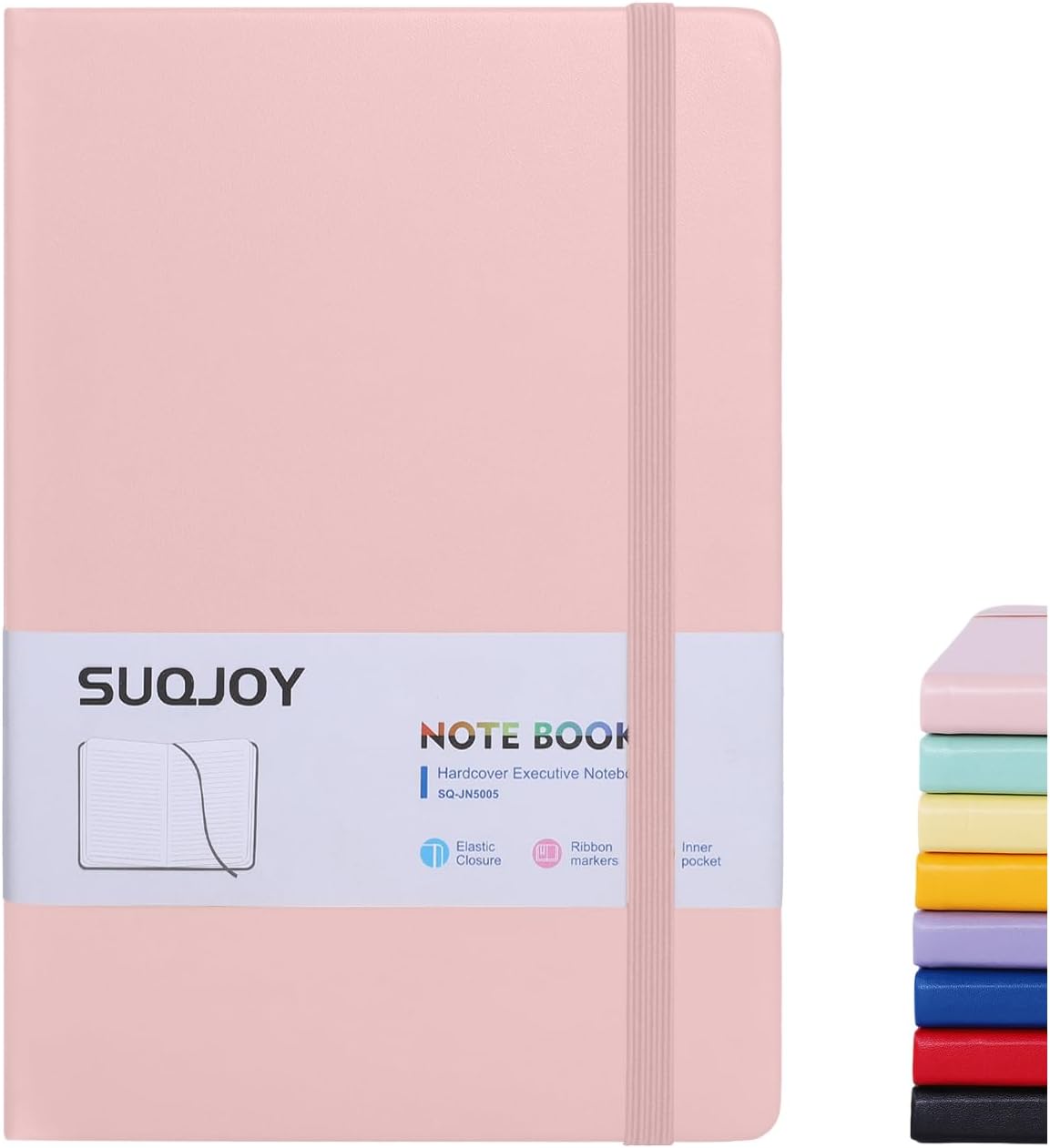 Lined Journal Notebook for Women Men, 5.5"x8.3",100 GSM Thick Paper, A5 Hardcover Leather Journaling Notebooks for Writing,Travel, Work & School, College Ruled Notebooks for Note Taking Diary (Pink)
