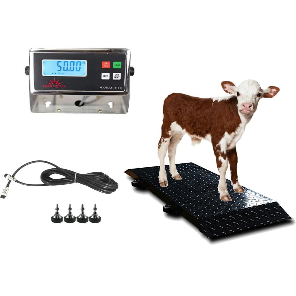 Liberty LS-920-2k Industrial Portable Floor Scale for Small Animal, Platform 50" x 20" / up to 2000 lbs (Scale System Imported)