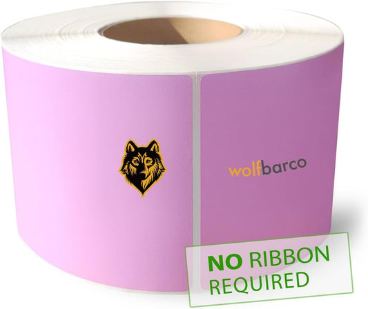 Direct Thermal Paper Label/IndustrialGrade 4" x 6", with Perforation, 3" Core, 8" OD,1000 Pcs/Roll (4Roll/Box) - Purple