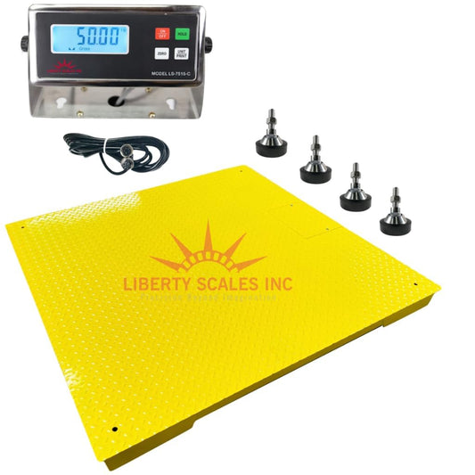 Liberty LS-700-4X6 Heavy Duty General Purpose Floor Scale | 48" x 72" | Capacity of 5000 lbs x 1 lb + Yellow
