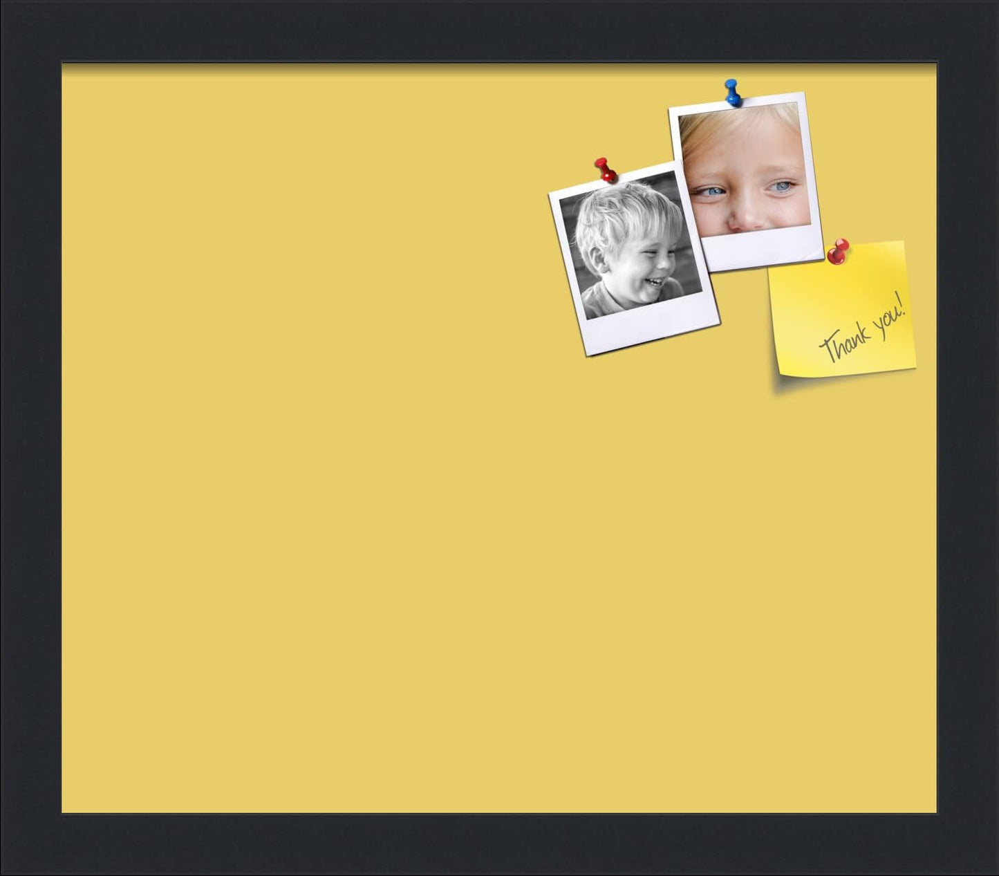 PinPix 14x12 Inch Cork Bulletin Board. This Decorative Framed Pin Board Comes with Honey Pastel Design and a Satin Black Frame. Ideal for Home Office Decor or Message Board (PinPix-1810)