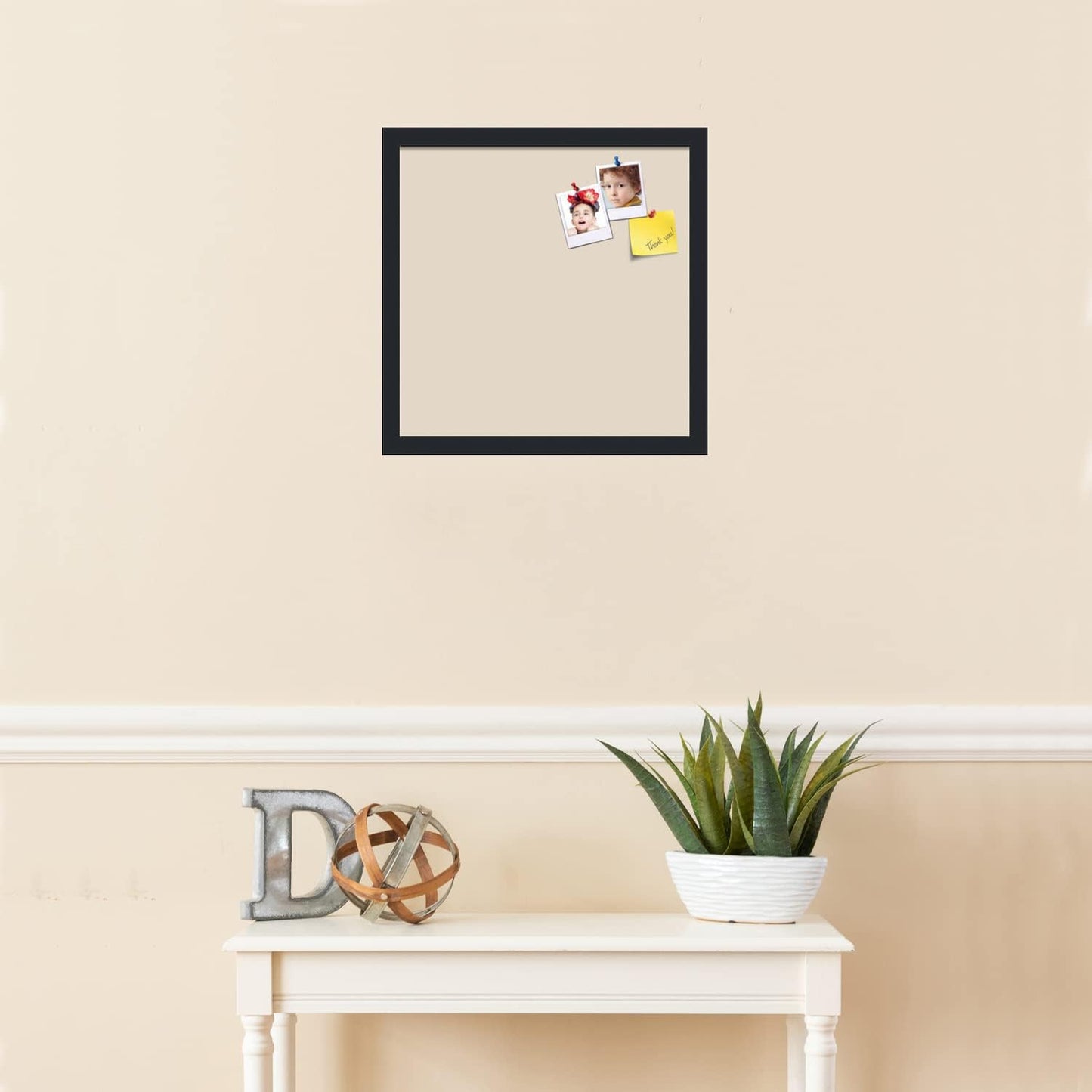 PinPix 16x16 Inch Cork Bulletin Board. This Decorative Framed Pin Board Comes with Desert Pastel Design and a Satin Black Frame. Ideal for Home Office Decor or Message Board (PinPix-1815)